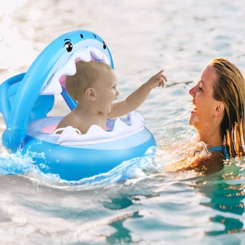 Baby Float with Inflatable Canopy ,Shark . 6mo. To 20mo.